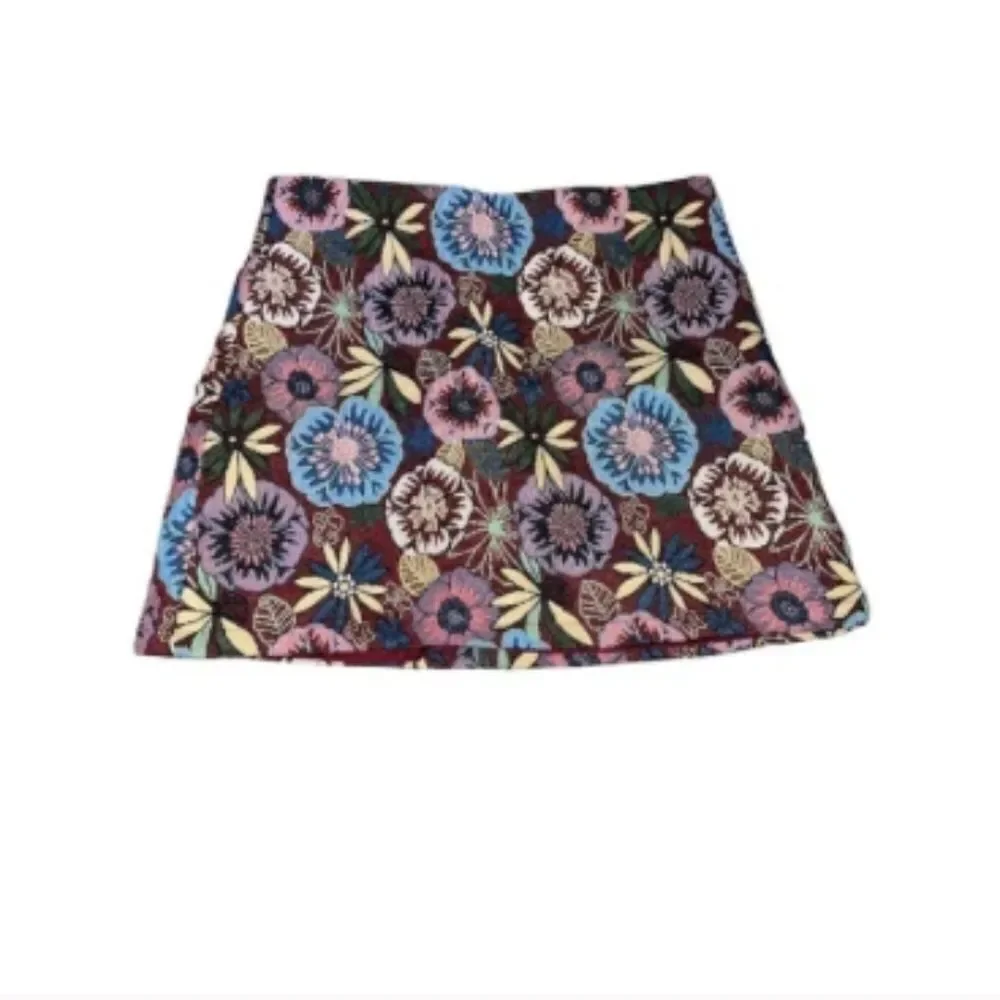 Floral Print 70's Aesthetic High Waisted Mini Skirt